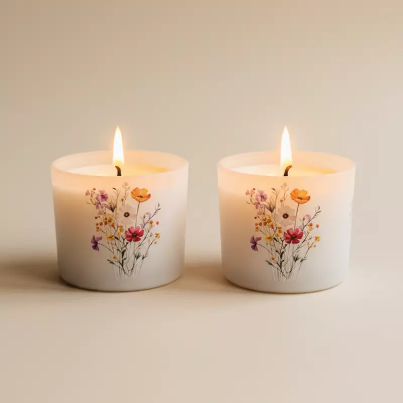 Coffee scented candle set of 2 in wildflower matte jars — Mellow Moments