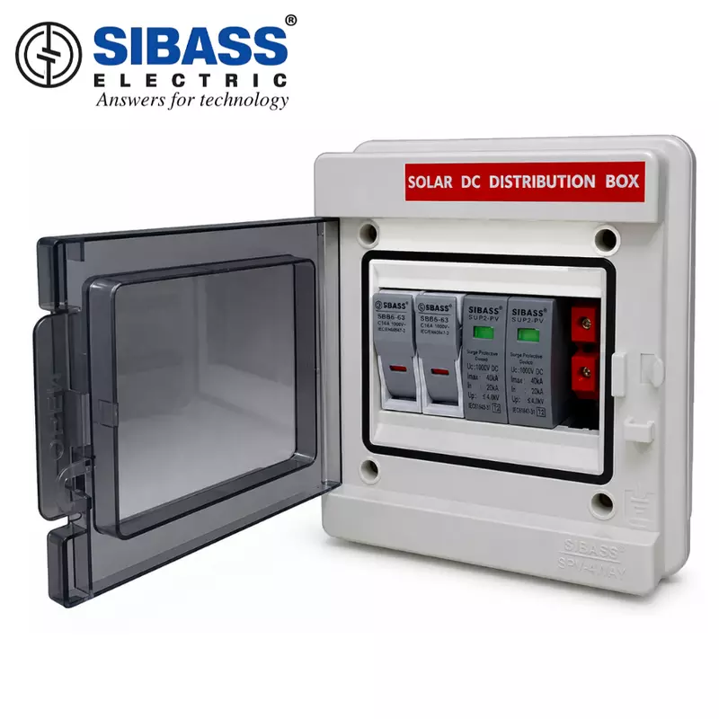 Sibass DCDB WaterShield IP65 Weatherproof – 600V SPD & 2 DC 20A Fuse Holders