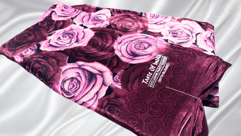 Butter Silk Soft Rose Saree - Dark Plum