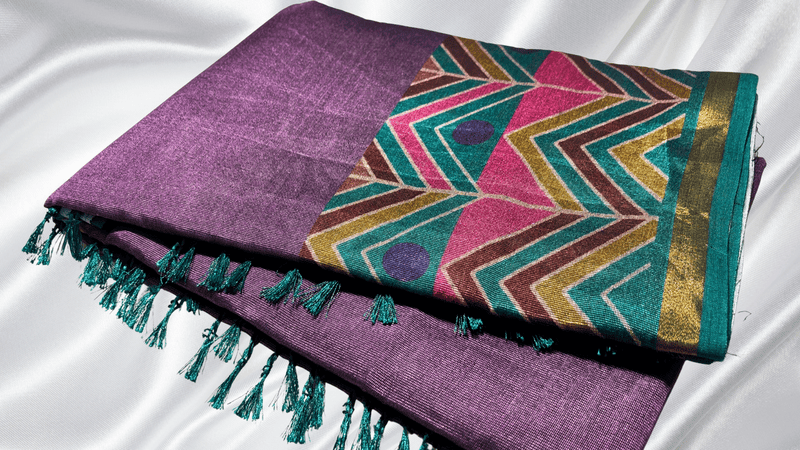 Valzhainar Pattu Digital Saree - Purple Plum