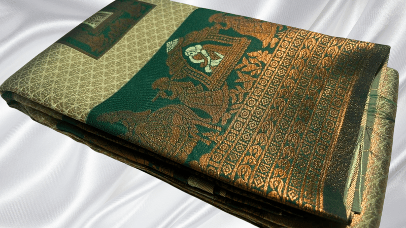 Pallak Design Silk Saree - Pista