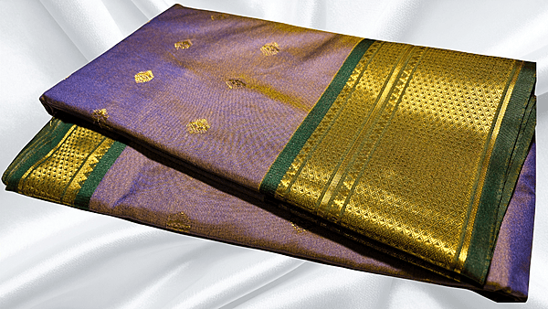 Sanjana Kanchi Fancy Jari Saree - Blue Gold