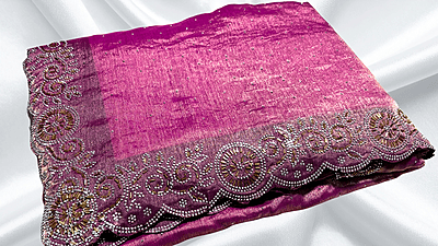 Blinkit Space Silk Stone Work Saree - Pink
