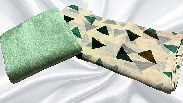 Soft Poonam Chiffon Saree - Pista Triangle