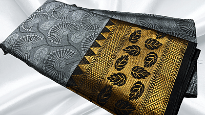 Tulsi Fancy Silk Jari Saree - Gray