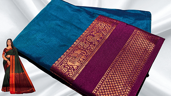 Kamakshi Soft Mysore Silk Saree - Blue