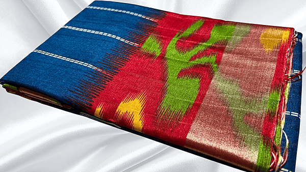 Handloom Digital Soft Saree - Blue