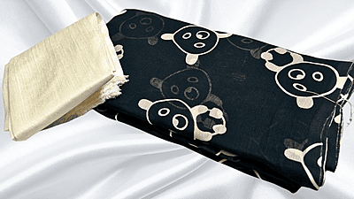 Soft Poonam Chiffon Saree - White Panda Soft Poonam Chiffon Saree - White Panda