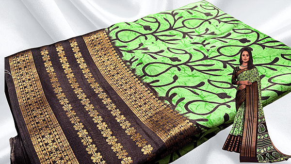 Premium Silk Manga Saree - Green
