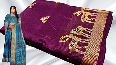 Mysore Soft Butter Silk Saree - Dark Plum