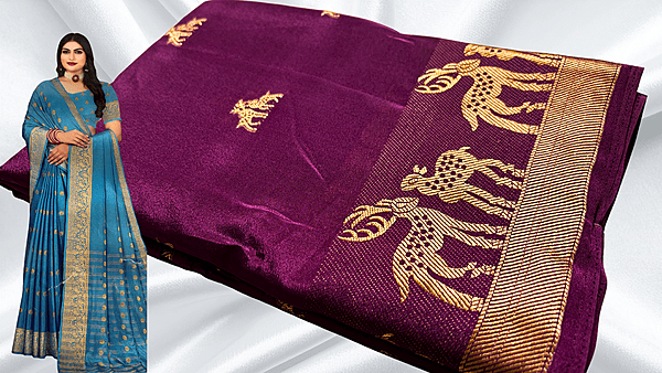 Mysore Soft Butter Silk Saree - Dark Plum