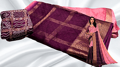 Monika Premium Soft Silk Saree - Plum Monika Premium Soft Silk Saree - Plum