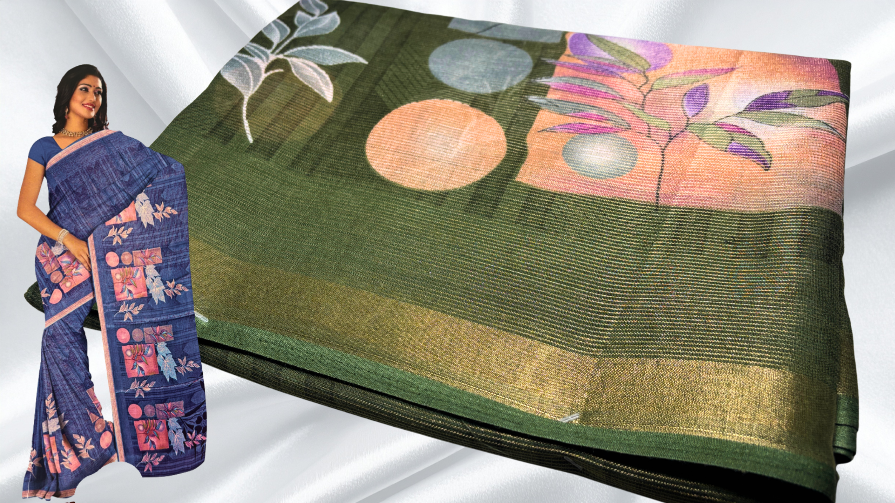 Sundar Cotton Tissue Saree - Green