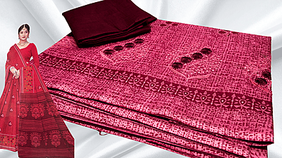 Prajakta Pure Cotton Embroidery Saree - Cherry