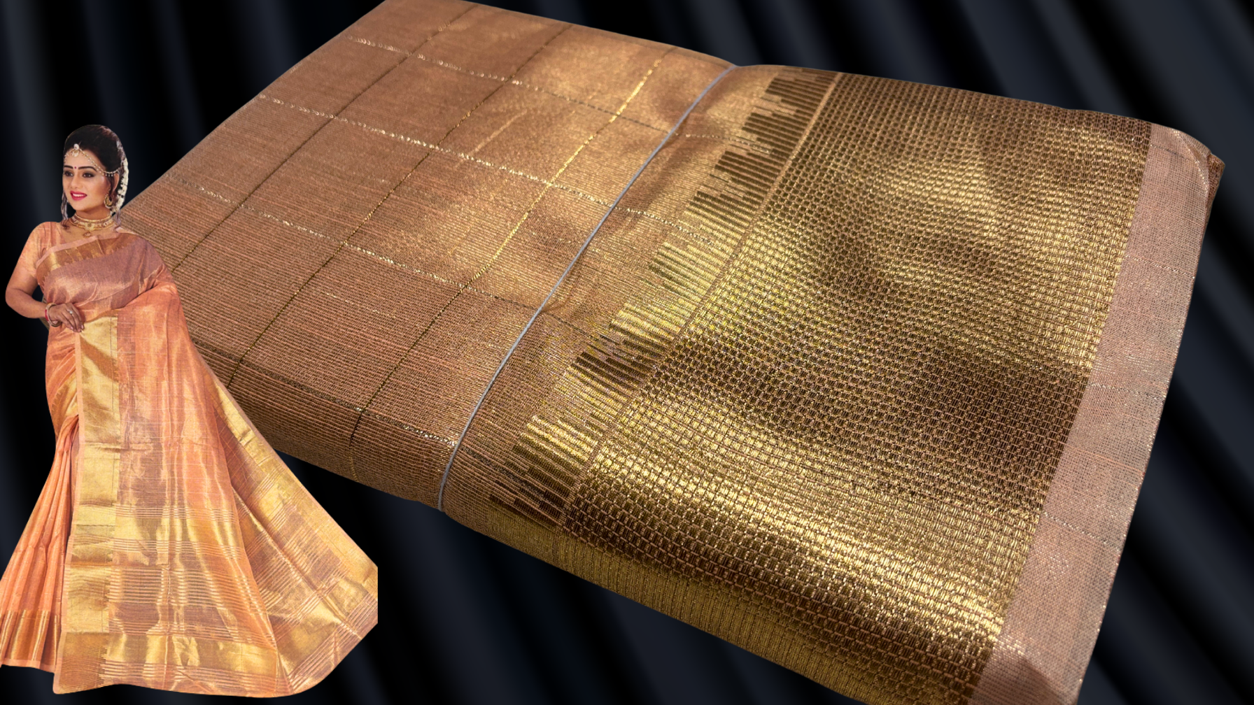 Swiss Cotton Pastel Saree - Light Saffron