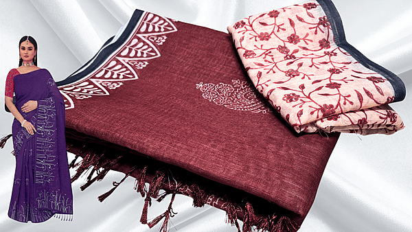 Cotton Queen Trending Saree - Maroon Brown