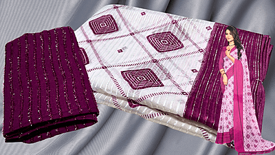 Achal Soft Diamond Saree - Plum