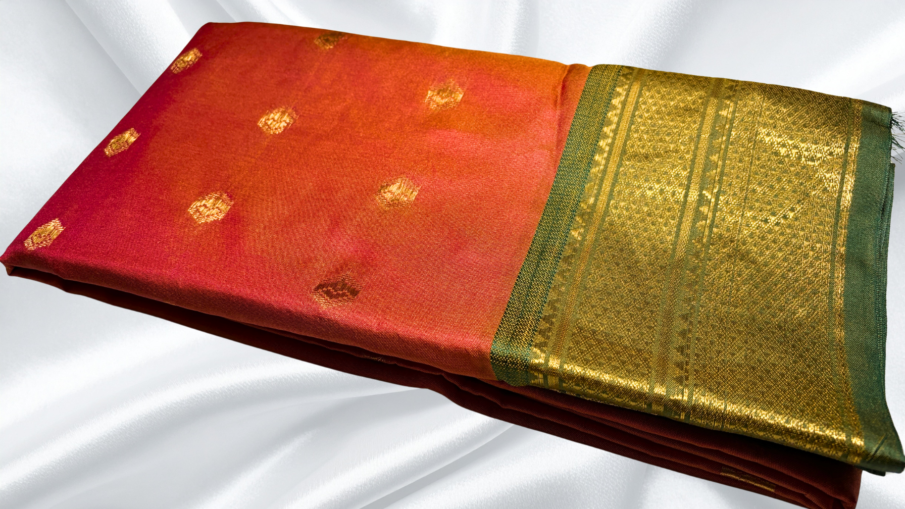 Kanchi Semi Silk Fancy Saree - Saffron Orange Kanchi Semi Silk Fancy Saree - Saffron Orange