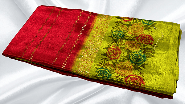 All The Best Gold Foil Saree - Red