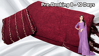 Online Lining Crush Fancy Saree - Maroon