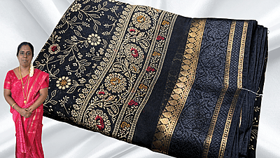 Soft Fancy Jeqard Jari Sik Saree - Black Soft Fancy Jeqard Jari Sik Saree - Black