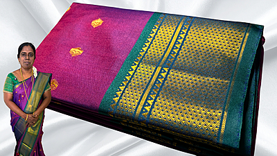 Kanchi Semi Real Silk Saree - Magenta Kanchi Semi Real Silk Saree - Magenta