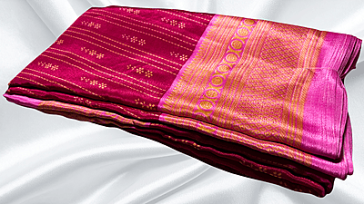 Fini Soft Turkey Silk Saree - Rose Pink