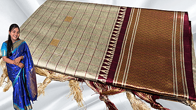 Rajni Fancy Silk Jari Saree - Cream Rajni Fancy Silk Jari Saree - Cream