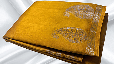 Sonal Tussar Gold Jari Silk Saree - Mustard Sonal Tussar Gold Jari Silk Saree - Mustard