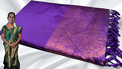 Bentex Border Kanchi Silk Saree - Purple Bentex Border Kanchi Silk Saree - Purple