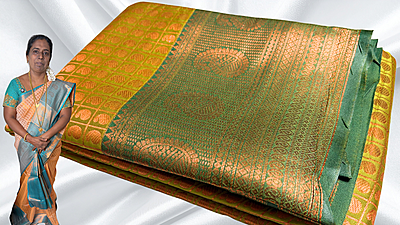Trichy Silk Manga Design Saree - Mehandi Green