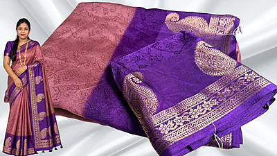 Virangana Soft Binny Silk Saree - Plum Purple Virangana Soft Binny Silk Saree - Plum Purple