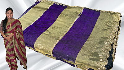 ITC Fancy Stone Work Dual Saree - Purple ITC Fancy Stone Work Dual Saree - Purple
