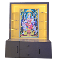 Sherawali Mata Puja Mandir Printed on Acrylic with Storage Space | Sehrawat Brothers Sherawali Mata Puja Mandir Printed on Acrylic with Storage Space | Sehrawat Brothers