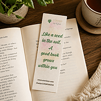 Plantable bookmark made from seed paper containing seeds for growing plants Plantable bookmark made from seed paper containing seeds for growing plants