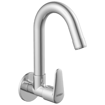 AL-1408 Sink Cock With Swinging Spout With Wall Flange (Wall Mounted Model)