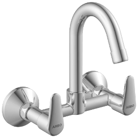 AL-1413 Sink Mixer With Swinging Spout With Connecting Legs With Wall Flange (Wall Mounted Model)