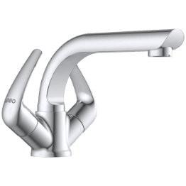 CM-2515 Center Hole Basin Mixer With Swinging Spout With Braided Hoses (Table Mounted Model)