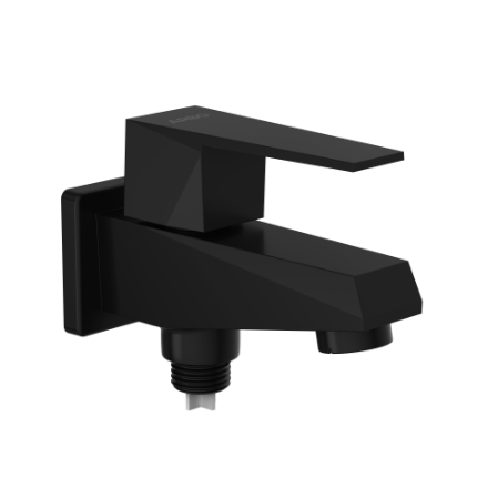 LV-MB-2006-B 2 Way Bib Tap Dual Flow With Wall Flange (Matt Black)