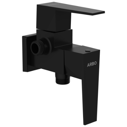 LV-MB-2007 2 Way Angle Cock With Wall Flange (Matt Black)