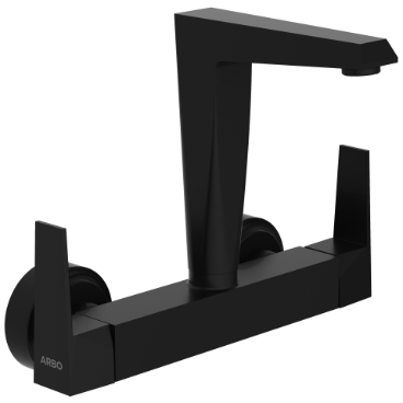 LV-MB-2013 Sink Mixer With Swinging Spout With Connecting Legs With Wall Flange (Wall Mounted Model) (Matt Black)