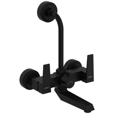 LV-MB-2020 Wall Mixer 2 In 1 With Connecting Legs With Wall Flange (Matt Black)