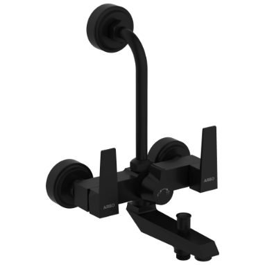 LV-MB-2022 Side Handle Wall Mixer 3 In 1 With Connecting Legs With Wall Flange (Matt Black)
