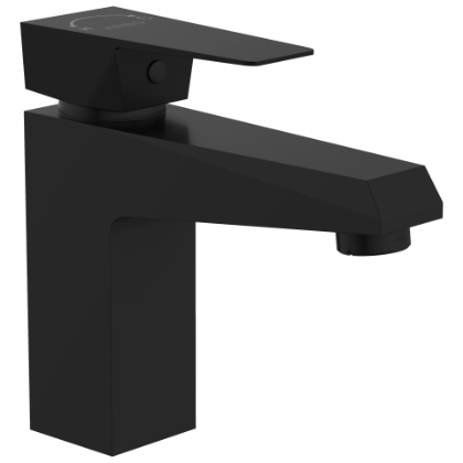 LV-MB-2027 Single Lever Basin Mixer With Braided Hoses (Table Mounted Model) (Matt Black)