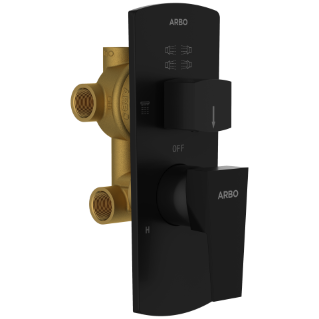 LV-MB-2053 2 Inlet 3 Outlet High Flow Diverter Body With Upper Part Set (Matt Black)