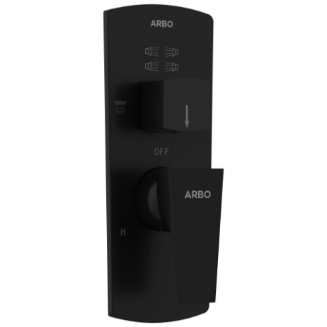 LV-MB-2063 Exposed Part Kit For 2 Inlet 3 Outlet Single Lever High Flow Diverter (Matt Black)