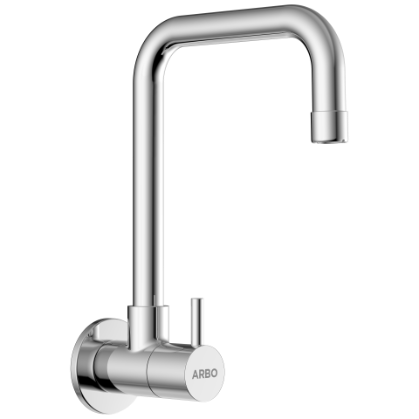 LX-1309 Sink Cock With Long Swinging Spout With Wall Flange (Wall Mounted Model)