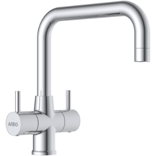LX-1316 Center Hole Basin Mixer With Swinging Spout With Braided Hoses (Table Mounted Model)