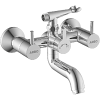 LX-1321 Wall Mixer 2 In 1 With Crutch, Connecting Legs With Wall Flange