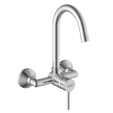 LX-1343 Single Lever Sink Mixer With Swinging Spout With Connecting Legs With Wall Flange (Wall Mounted Model)